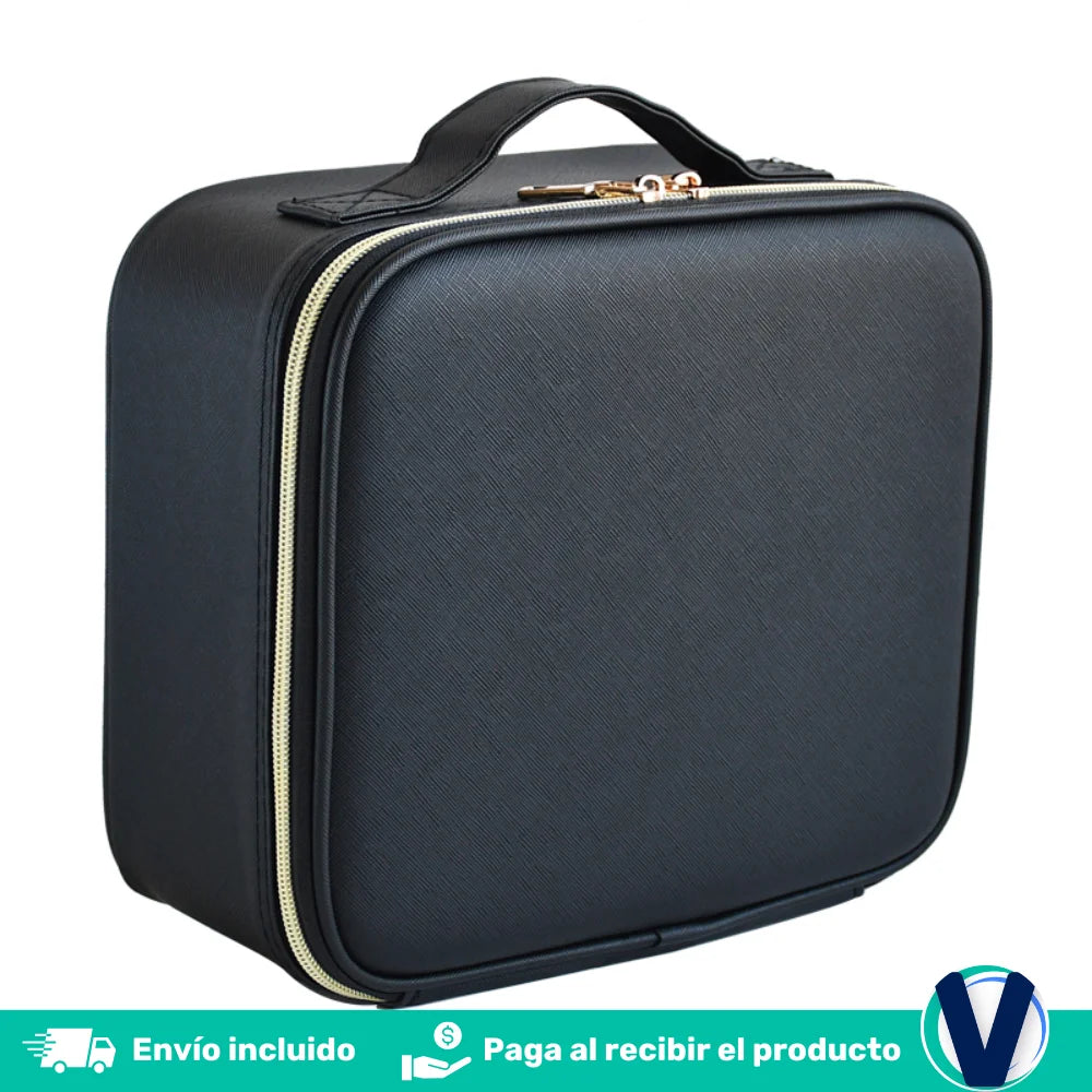 Cosmetiquera profesional™, con luz LED + GRATIS Cepillo Facial 5 en 1 + Parche Reductor AB