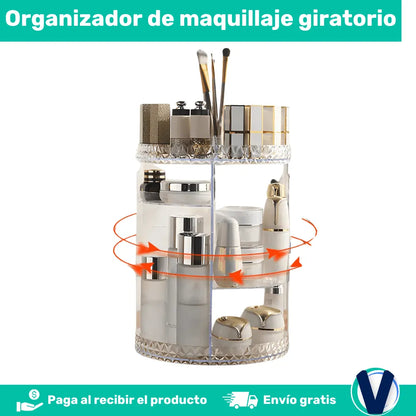 PREMIER MAKEUP™  Organizador de maquillaje giratorio 360°